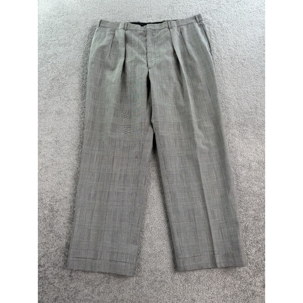 Vintage Brooks Brothers Suit 40 L Black White Wool Glen Plaid Luxury USA 40x30 - Picture 11 of 16